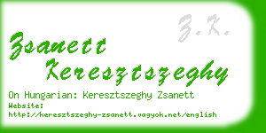 zsanett keresztszeghy business card